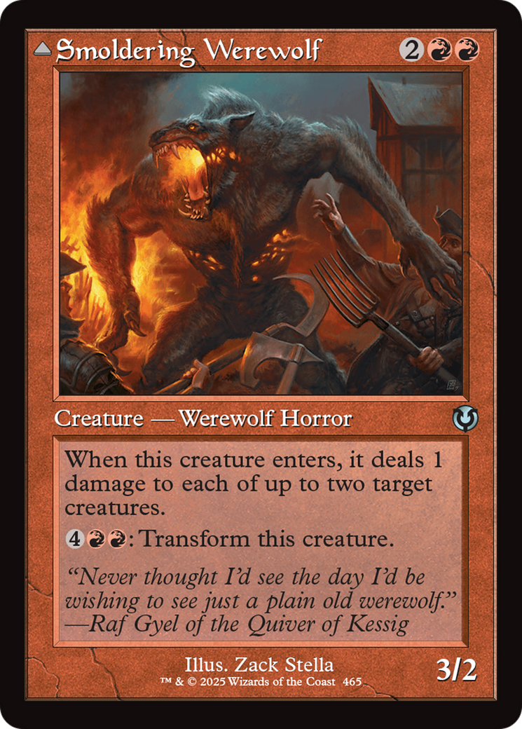 Smoldering Werewolf (Retro Frame) (-465) - Innistrad Remastered Foil - Premium MTG Single from Wizards of the Coast - Just $0.30! Shop now at Game Crave Tournament Store