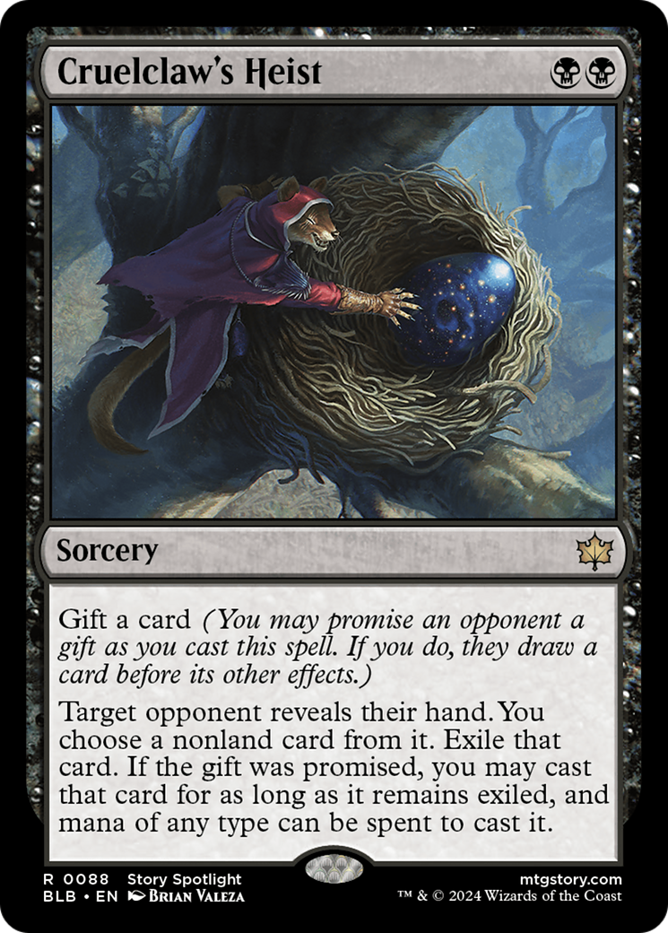 Cruelclaw's Heist (BLB-088) - Bloomburrow Foil - Premium MTG Single from Wizards of the Coast - Just $0.32! Shop now at Game Crave Tournament Store