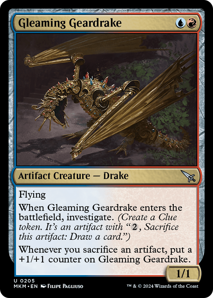Gleaming Geardrake (MKM-205) - Murders at Karlov Manor Foil - Premium MTG Single from Wizards of the Coast - Just $0.25! Shop now at Game Crave Tournament Store