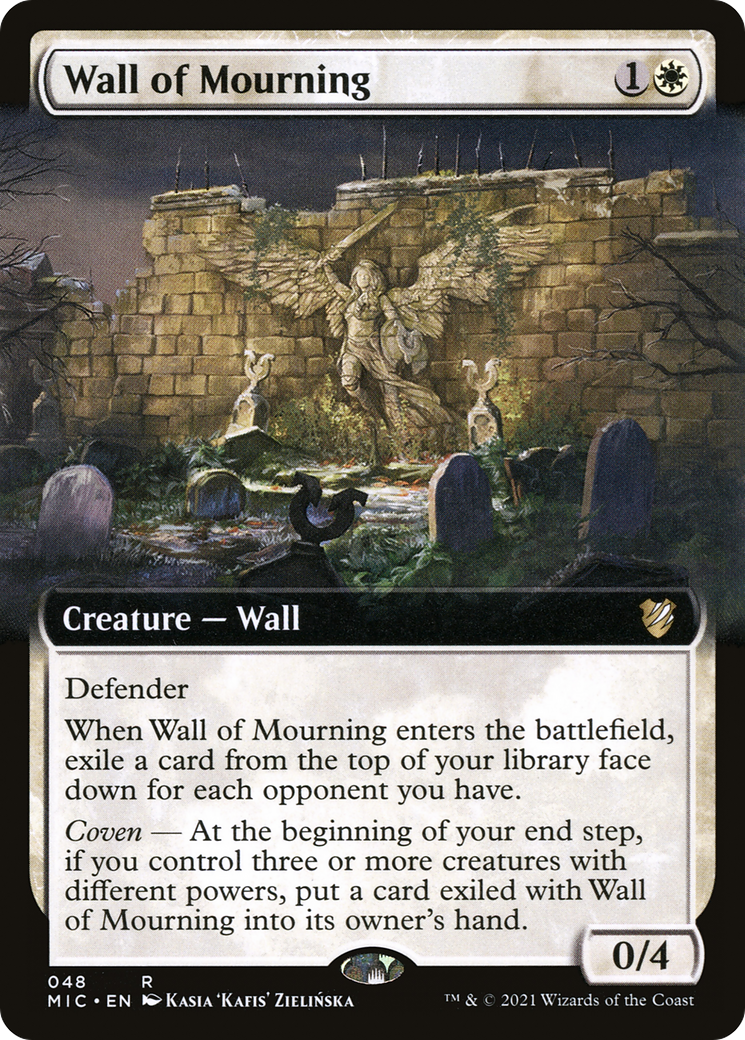 Wall of Mourning (MIC-048) - Midnight Hunt Commander: (Extended Art) - Premium MTG Single from Wizards of the Coast - Just $0.08! Shop now at Game Crave Tournament Store