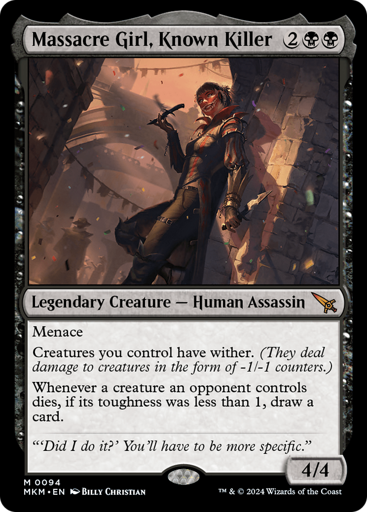 Massacre Girl, Known Killer (MKM-094) - Murders at Karlov Manor - Premium MTG Single from Wizards of the Coast - Just $4.26! Shop now at Game Crave Tournament Store