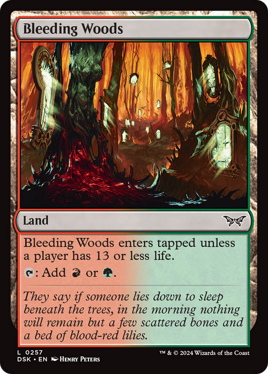 Bleeding Woods (DSK-257) - Duskmourn: House of Horror - Premium MTG Single from Wizards of the Coast - Just $0.25! Shop now at Game Crave Tournament Store