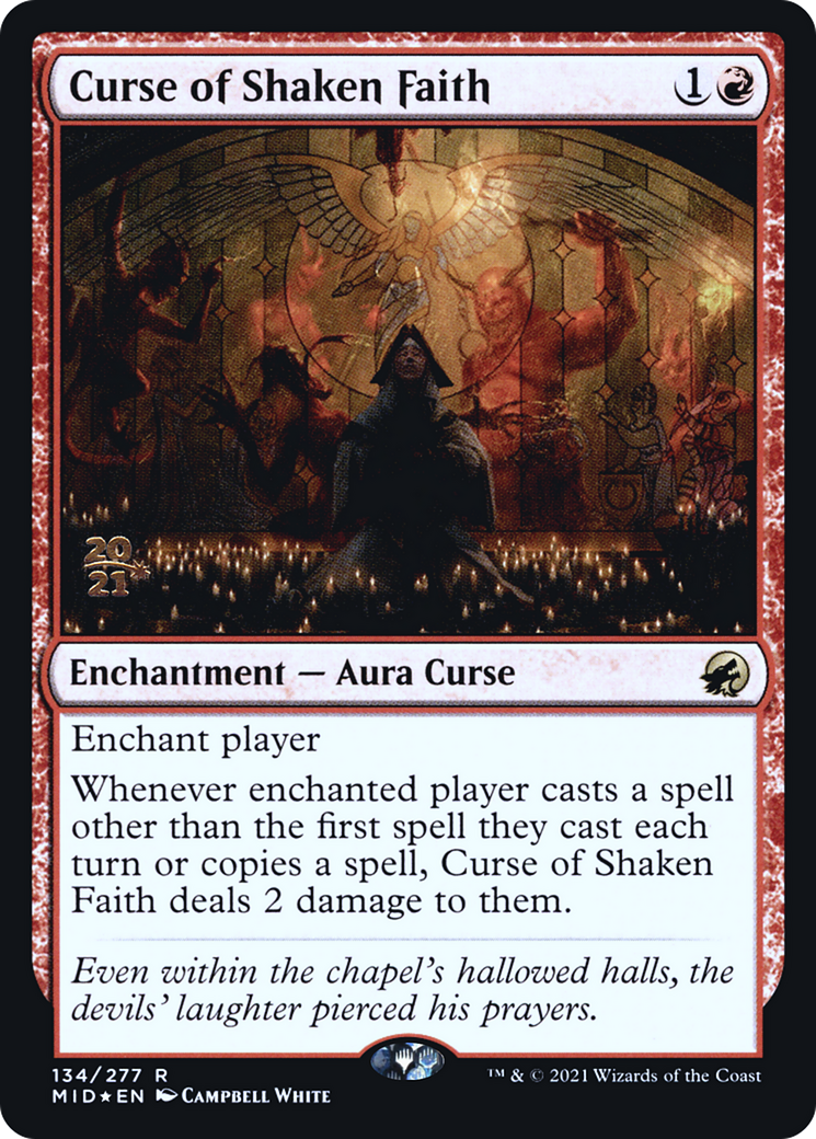Curse of Shaken Faith (PMID-134S) - Innistrad: Midnight Hunt Promos Foil - Premium MTG Single from Wizards of the Coast - Just $0.38! Shop now at Game Crave Tournament Store