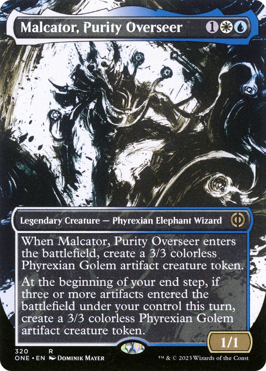 Malcator, Purity Overseer (ONE-320) - Phyrexia: All Will Be One: (Showcase) (Borderless) Foil - Premium MTG Single from Wizards of the Coast - Just $0.08! Shop now at Game Crave Tournament Store