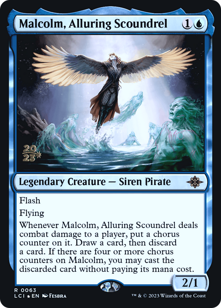Malcolm, Alluring Scoundrel (PLCI-63S) - The Lost Caverns of Ixalan Promos Foil - Premium MTG Single from Wizards of the Coast - Just $1.77! Shop now at Game Crave Tournament Store