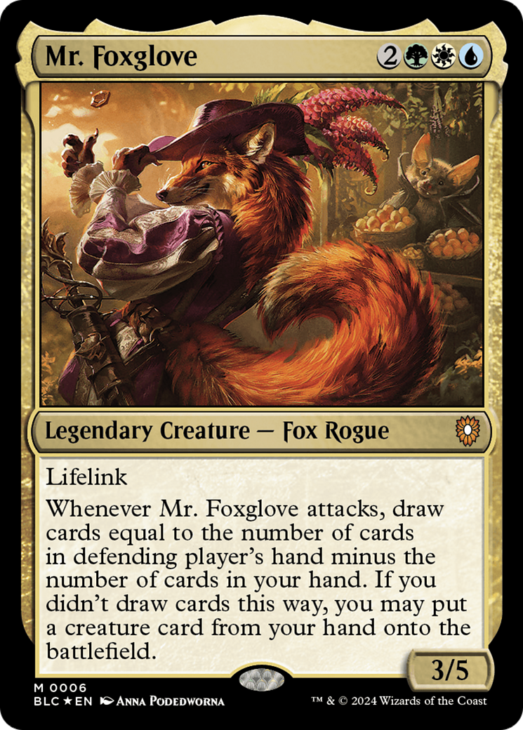 Mr. Foxglove (BLC-006) - Bloomburrow Commander Foil - Premium MTG Single from Wizards of the Coast - Just $0.26! Shop now at Game Crave Tournament Store