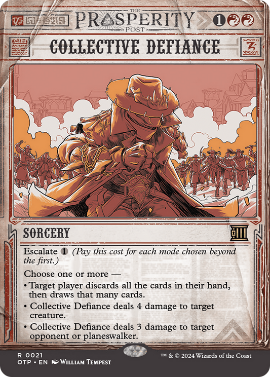 Collective Defiance (OTP-021) - Breaking News: (Showcase) (Borderless) - Premium MTG Single from Wizards of the Coast - Just $0.25! Shop now at Game Crave Tournament Store