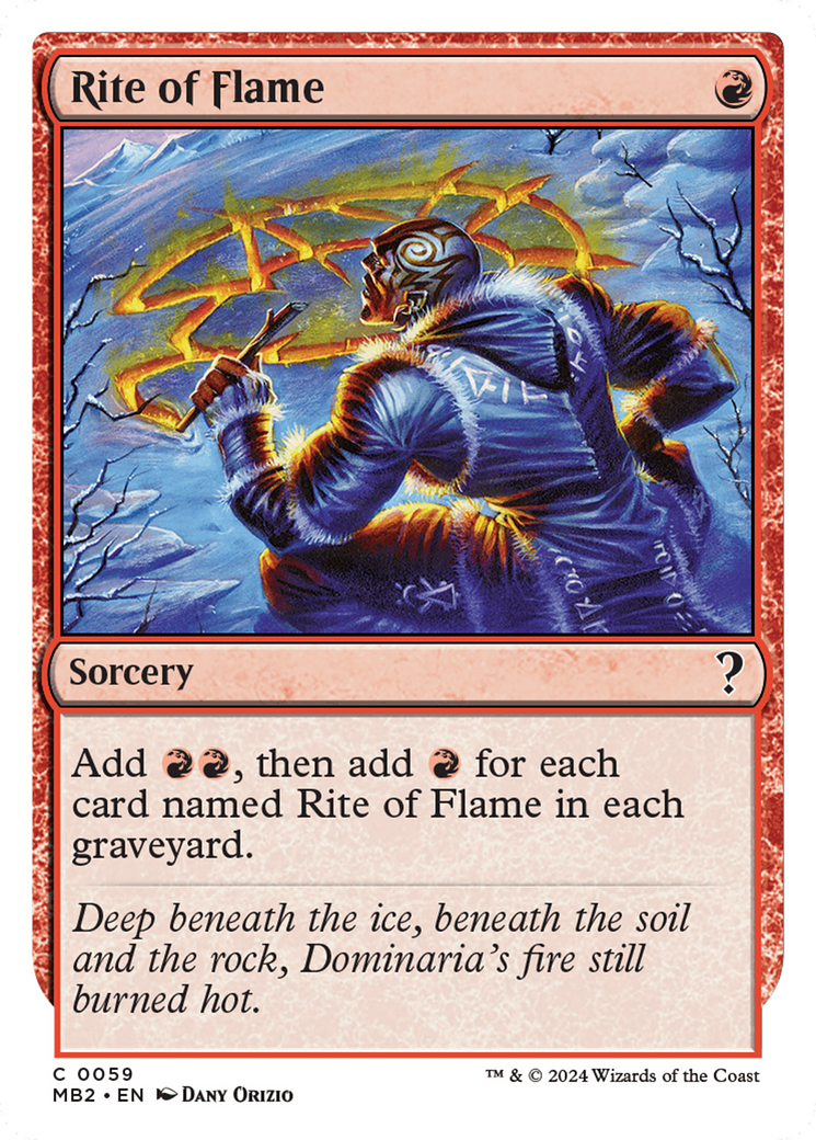 Rite of Flame (MB2-059) - Mystery Booster 2 - Premium MTG Single from Wizards of the Coast - Just $3.31! Shop now at Game Crave Tournament Store