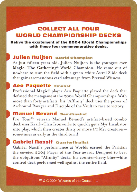 2004 World Championships Ad (WC04-000) - World Championship Decks 2004
