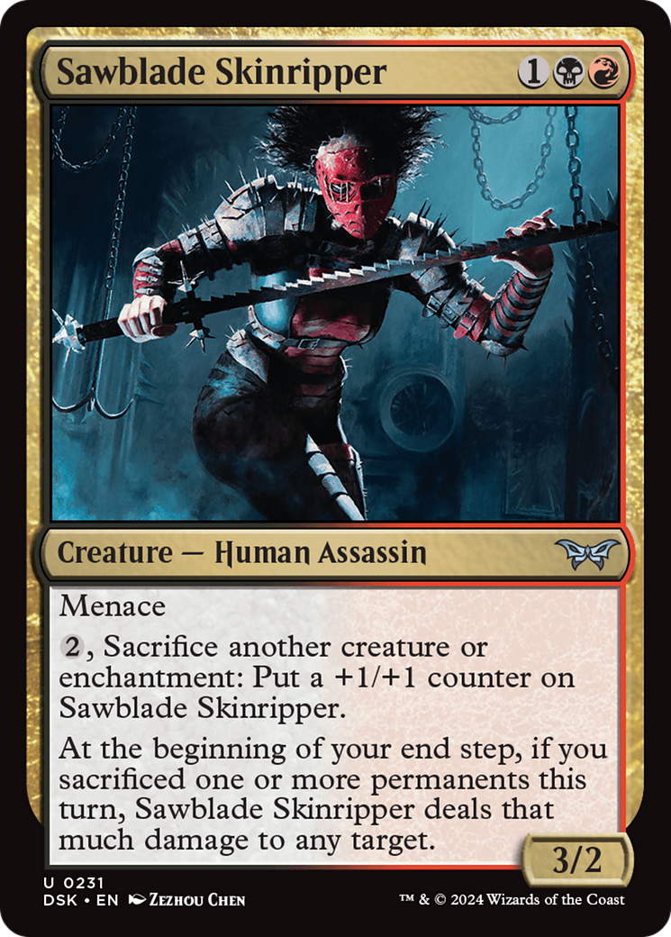 Sawblade Skinripper (DSK-231) - Duskmourn: House of Horror Foil - Premium MTG Single from Wizards of the Coast - Just $0.25! Shop now at Game Crave Tournament Store