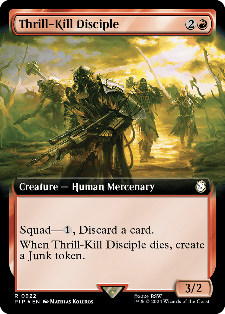 Thrill-Kill Disciple (PIP-922) - Fallout: (Extended Art) Foil - Premium MTG Single from Wizards of the Coast - Just $0.33! Shop now at Game Crave Tournament Store