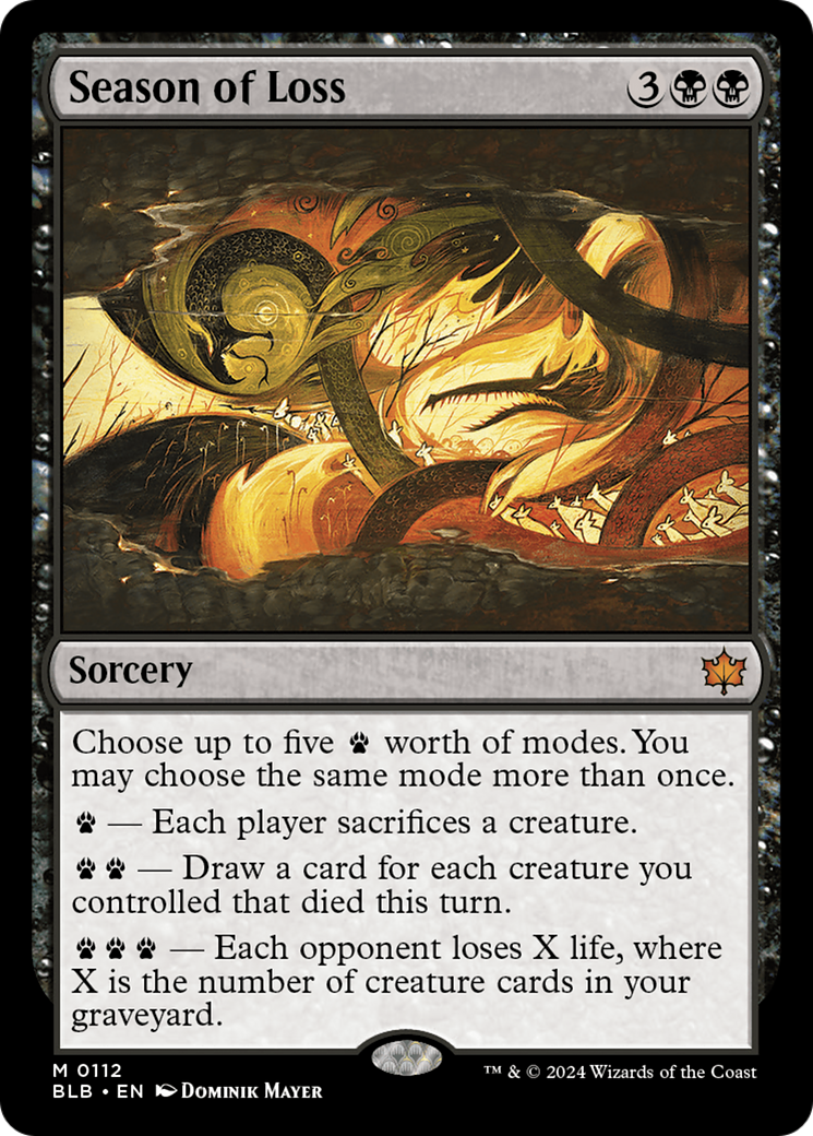 Season of Loss (BLB-112) - Bloomburrow Foil - Premium MTG Single from Wizards of the Coast - Just $1.42! Shop now at Game Crave Tournament Store