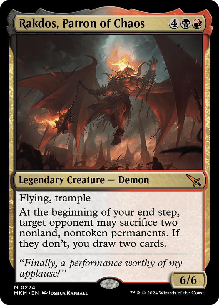 Rakdos, Patron of Chaos (MKM-224) - Murders at Karlov Manor - Premium MTG Single from Wizards of the Coast - Just $2.90! Shop now at Game Crave Tournament Store