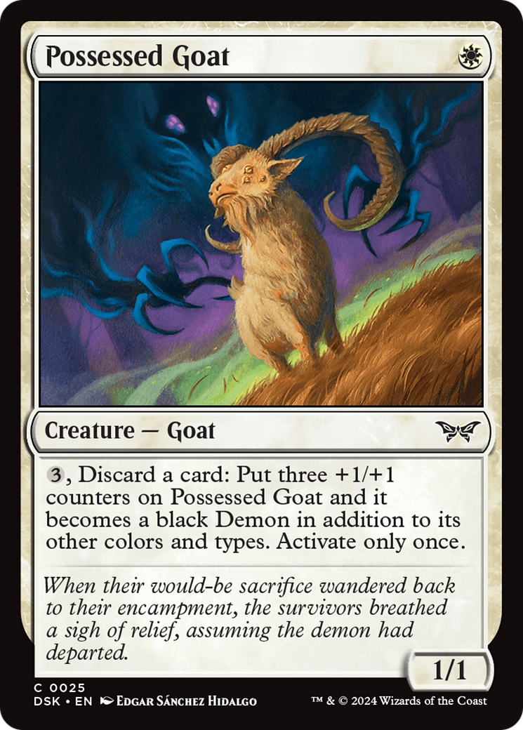 Possessed Goat (DSK-025) - Duskmourn: House of Horror Foil - Premium MTG Single from Wizards of the Coast - Just $0.25! Shop now at Game Crave Tournament Store