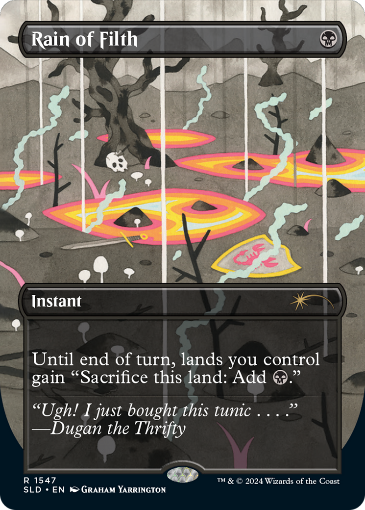 Rain of Filth (SLD-1547) - Secret Lair Drop (Borderless) - Premium MTG Single from Wizards of the Coast - Just $7.66! Shop now at Game Crave Tournament Store