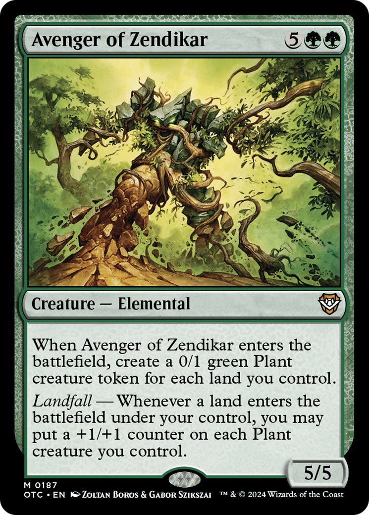 Avenger of Zendikar (OTC-187) - Outlaws of Thunder Junction Commander - Premium MTG Single from Wizards of the Coast - Just $0.94! Shop now at Game Crave Tournament Store
