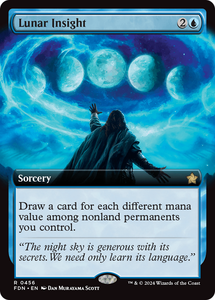 Lunar Insight (FDN-456) - Foundations: (Extended Art) - Premium MTG Single from Wizards of the Coast - Just $0.26! Shop now at Game Crave Tournament Store