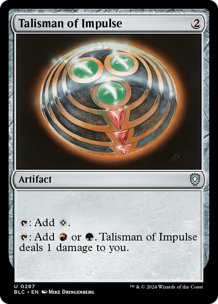 Talisman of Impulse (BLC-287) - Bloomburrow Commander - Premium MTG Single from Wizards of the Coast - Just $0.34! Shop now at Game Crave Tournament Store