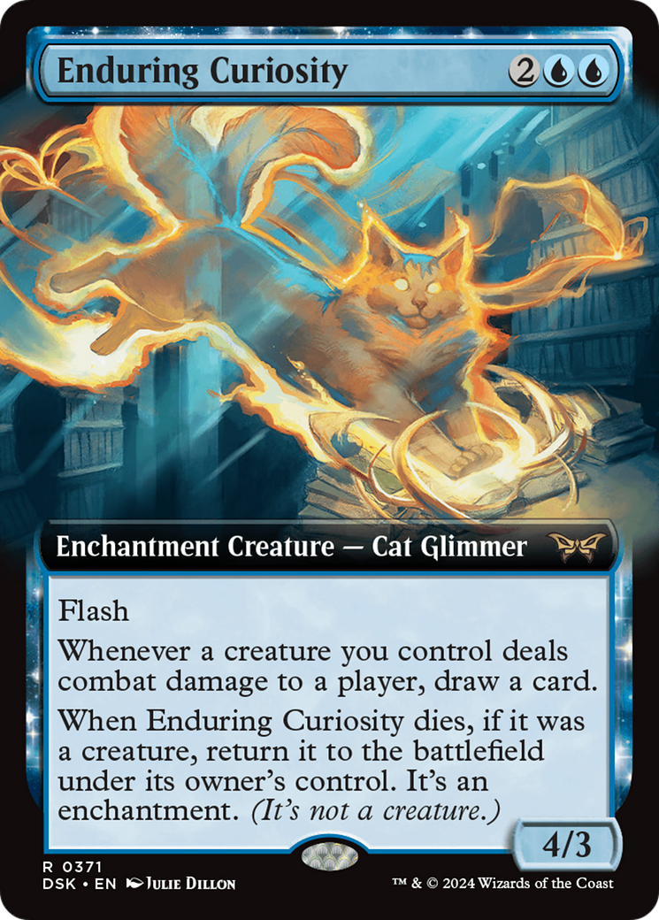 Enduring Curiosity (DSK-371) - Duskmourn: House of Horror: (Extended Art, nyxtouched) Foil - Premium MTG Single from Wizards of the Coast - Just $3.59! Shop now at Game Crave Tournament Store