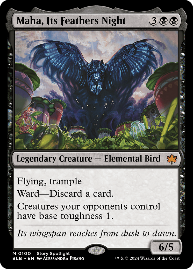 Maha, Its Feathers Night (BLB-100) - Bloomburrow - Premium MTG Single from Wizards of the Coast - Just $8.09! Shop now at Game Crave Tournament Store