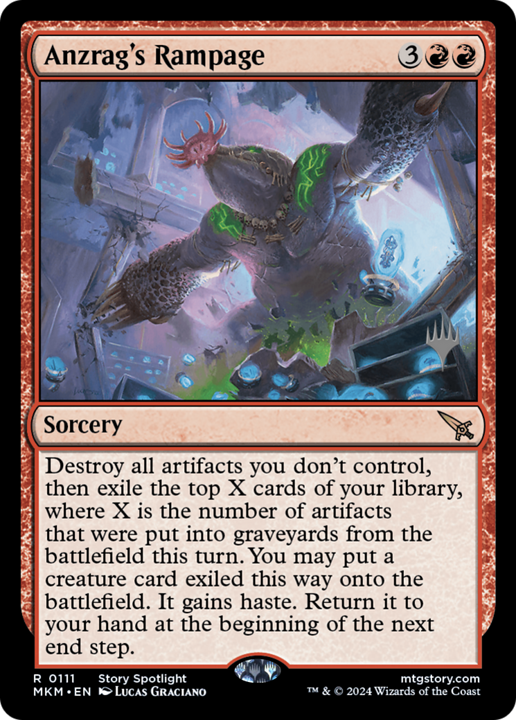 Anzrag's Rampage (PMKM-111P) - Murders at Karlov Manor Promos - Premium MTG Single from Wizards of the Coast - Just $0.35! Shop now at Game Crave Tournament Store