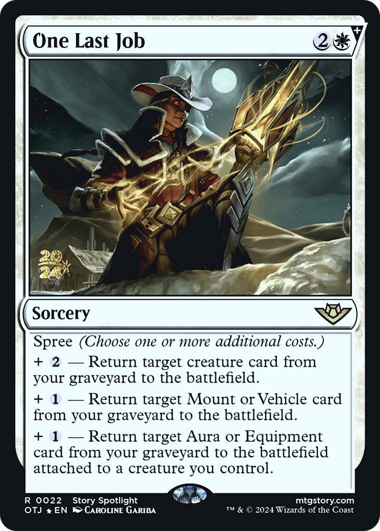 One Last Job (POTJ-22S) - Outlaws of Thunder Junction Promos Foil - Premium MTG Single from Wizards of the Coast - Just $0.37! Shop now at Game Crave Tournament Store