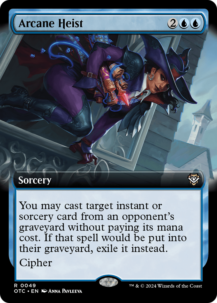 Arcane Heist (OTC-049) - Outlaws of Thunder Junction Commander: (Extended Art) - Premium MTG Single from Wizards of the Coast - Just $0.25! Shop now at Game Crave Tournament Store