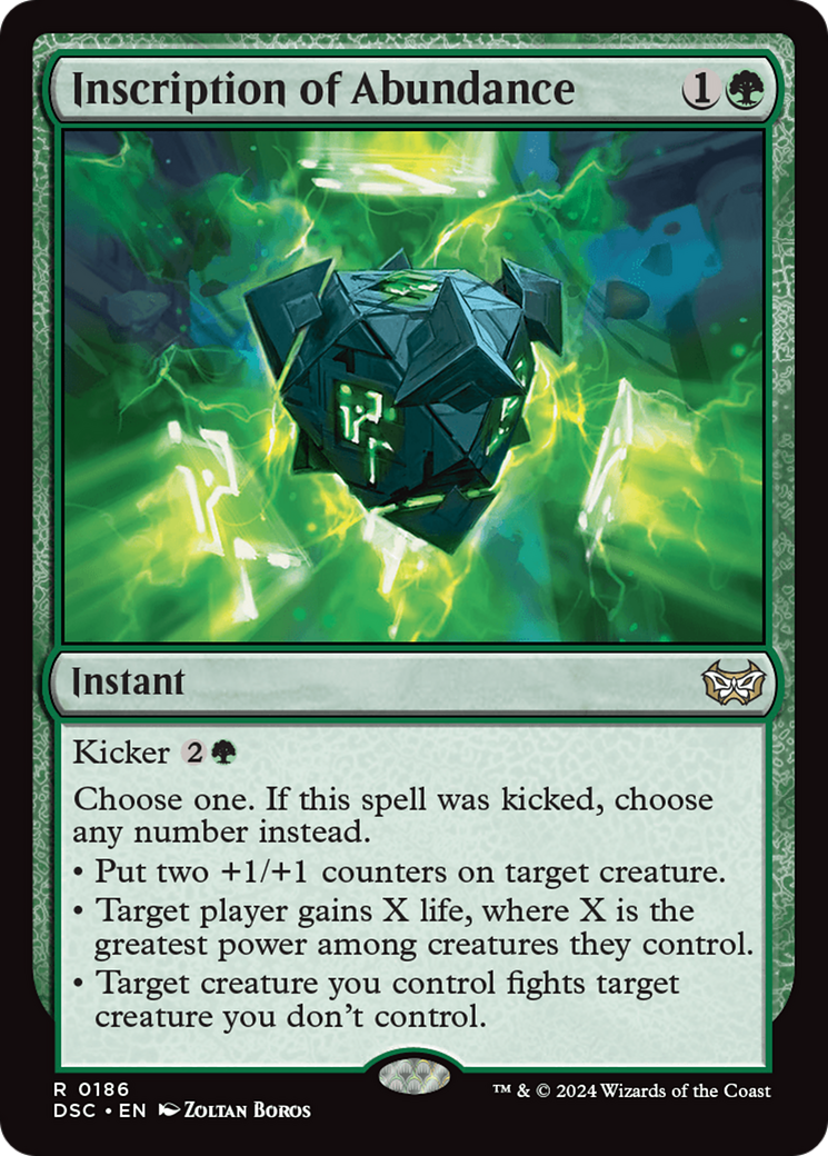 Inscription of Abundance (DSC-186) - Duskmourn: House of Horror Commander - Premium MTG Single from Wizards of the Coast - Just $0.25! Shop now at Game Crave Tournament Store