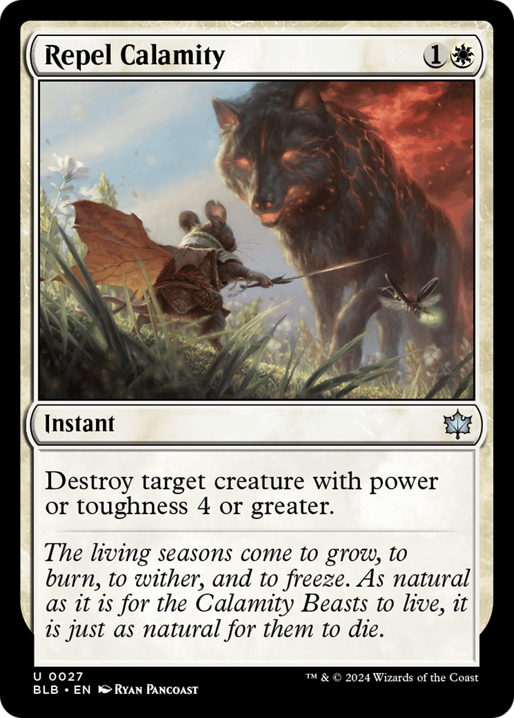 Repel Calamity (BLB-027) - Bloomburrow Foil - Premium MTG Single from Wizards of the Coast - Just $0.25! Shop now at Game Crave Tournament Store