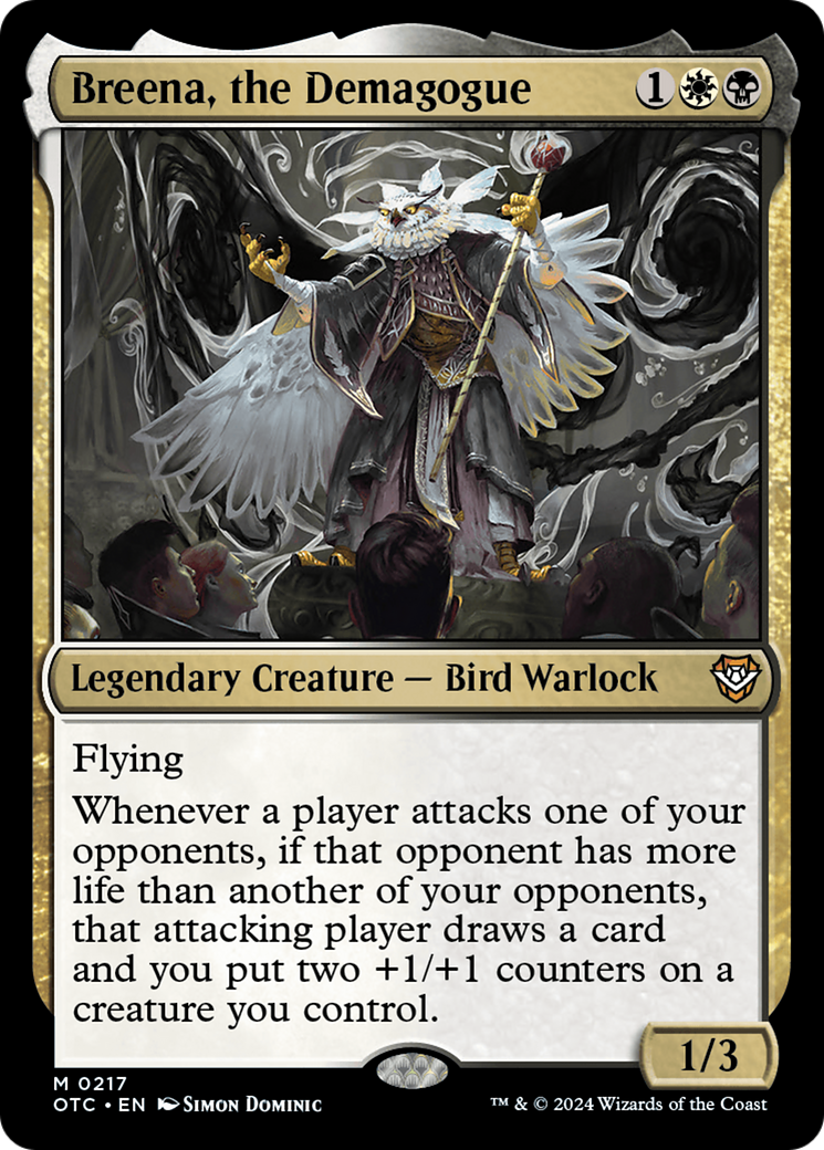 Breena, the Demagogue (OTC-217) - Outlaws of Thunder Junction Commander - Premium MTG Single from Wizards of the Coast - Just $1.41! Shop now at Game Crave Tournament Store