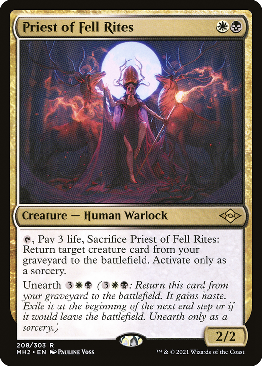 Priest of Fell Rites (MH2-208) - Modern Horizons 2 Foil