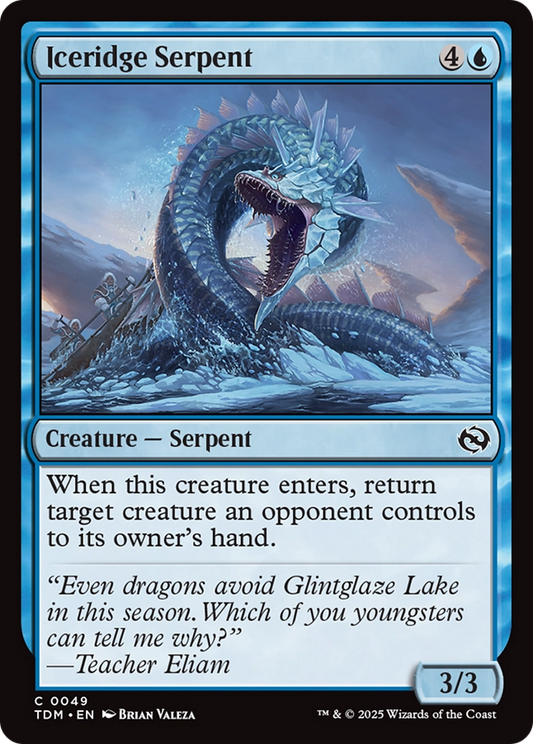 Iceridge Serpent (TDM-049) - Tarkir: Dragonstorm - Premium MTG Single from Wizards of the Coast - Just $0.08! Shop now at Game Crave Tournament Store