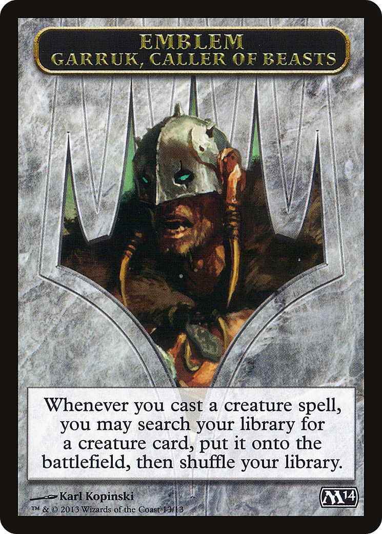 Garruk, Caller of Beasts Emblem (TM14-013) - Magic 2014 Tokens