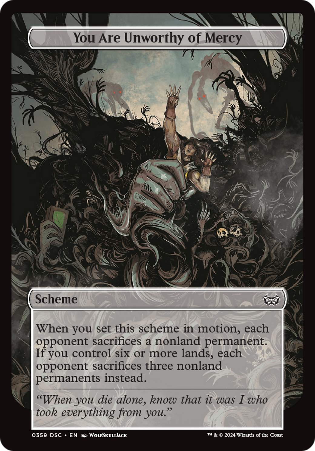 You Are Unworthy of Mercy (DSC-359) - Duskmourn: House of Horror Commander - Premium MTG Single from Wizards of the Coast - Just $0.76! Shop now at Game Crave Tournament Store