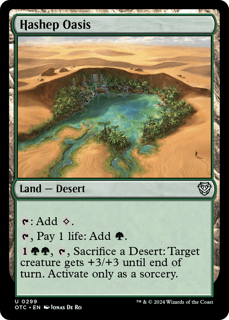 Hashep Oasis (OTC-299) - Outlaws of Thunder Junction Commander - Premium MTG Single from Wizards of the Coast - Just $0.25! Shop now at Game Crave Tournament Store