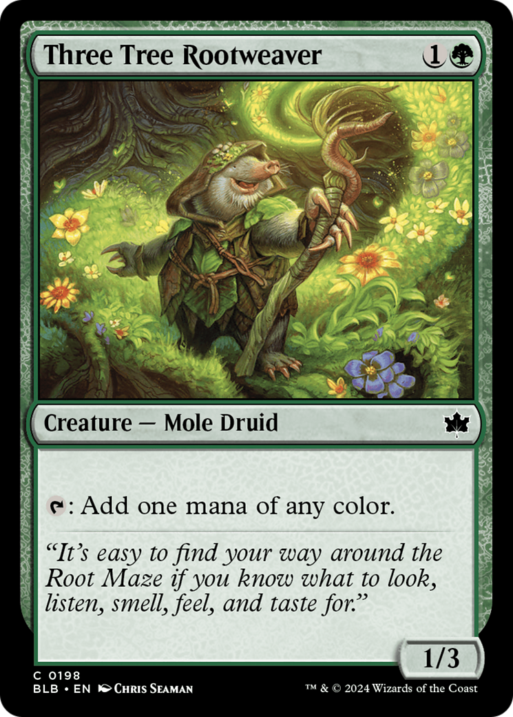 Three Tree Rootweaver (BLB-198) - Bloomburrow - Premium MTG Single from Wizards of the Coast - Just $0.25! Shop now at Game Crave Tournament Store