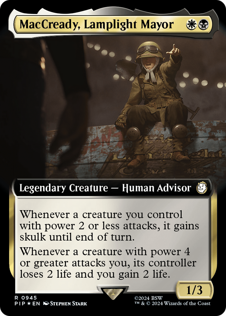 MacCready, Lamplight Mayor (PIP-945) - Fallout: (Extended Art) Foil - Premium MTG Single from Wizards of the Coast - Just $12.20! Shop now at Game Crave Tournament Store