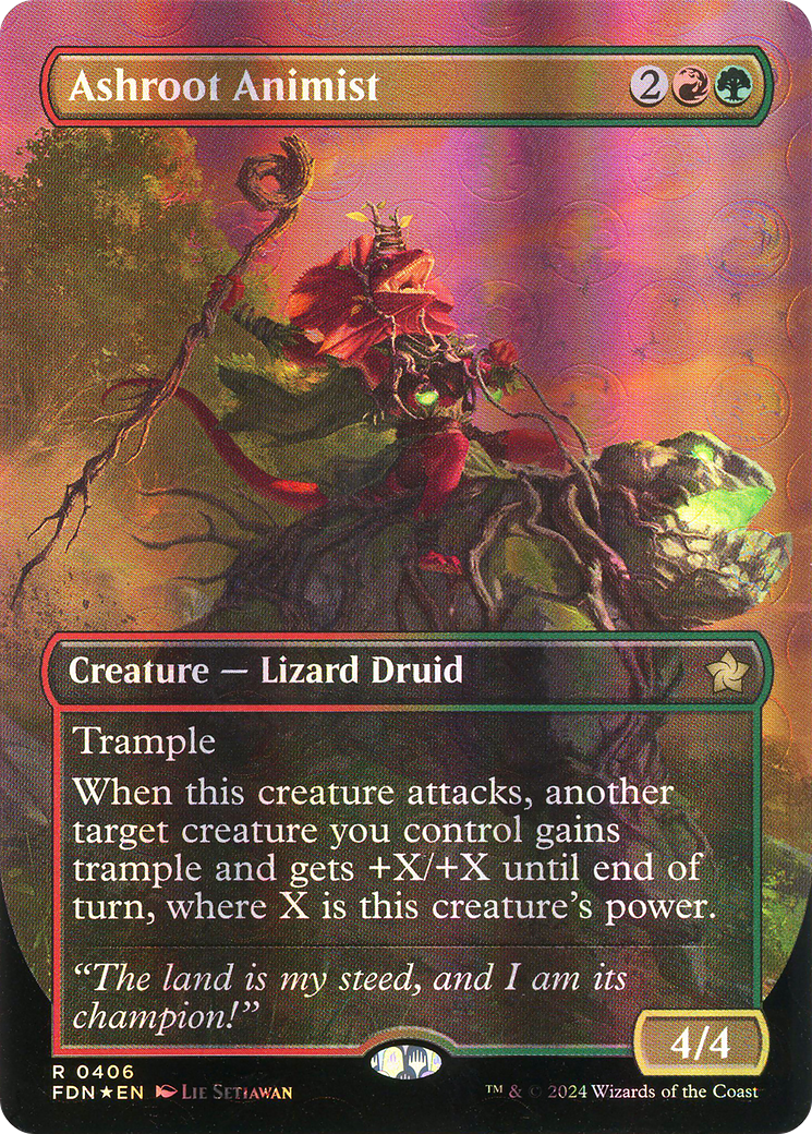 Ashroot Animist (FDN-406) - Foundations (Borderless) Foil - Premium MTG Single from Wizards of the Coast - Just $3.94! Shop now at Game Crave Tournament Store