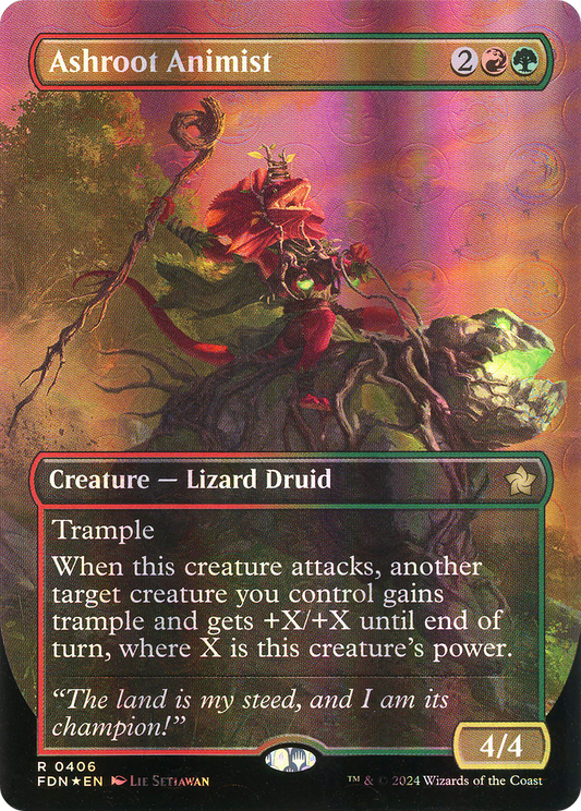 Ashroot Animist (FDN-406) - Foundations (Borderless) Foil - Premium MTG Single from Wizards of the Coast - Just $3.94! Shop now at Game Crave Tournament Store