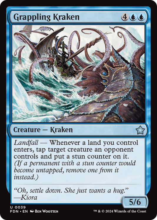 Grappling Kraken (FDN-039) - Foundations - Premium MTG Single from Wizards of the Coast - Just $0.25! Shop now at Game Crave Tournament Store