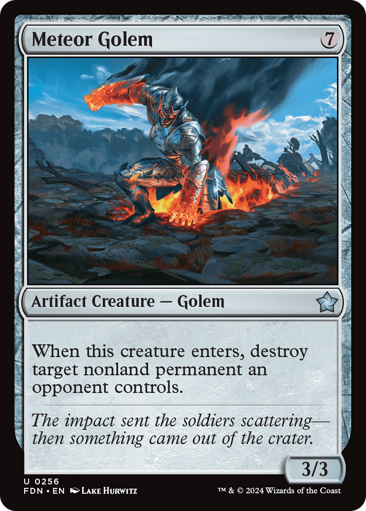 Meteor Golem (FDN-256) - Foundations - Premium MTG Single from Wizards of the Coast - Just $0.25! Shop now at Game Crave Tournament Store