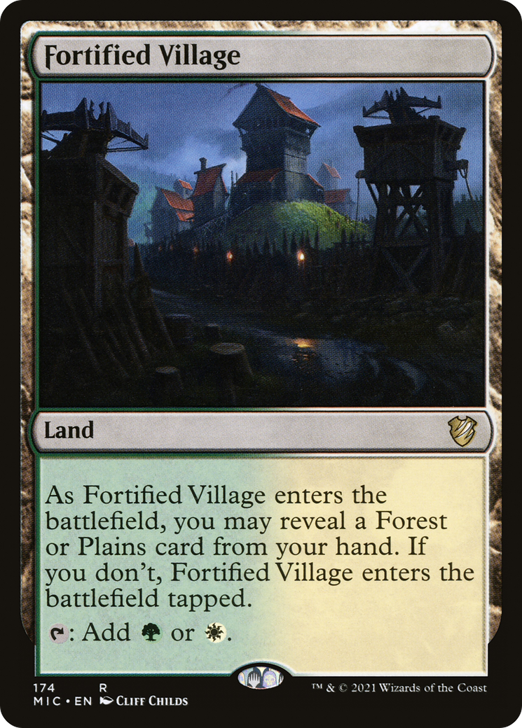 Fortified Village (MIC-174) - Midnight Hunt Commander - Premium MTG Single from Wizards of the Coast - Just $0.08! Shop now at Game Crave Tournament Store