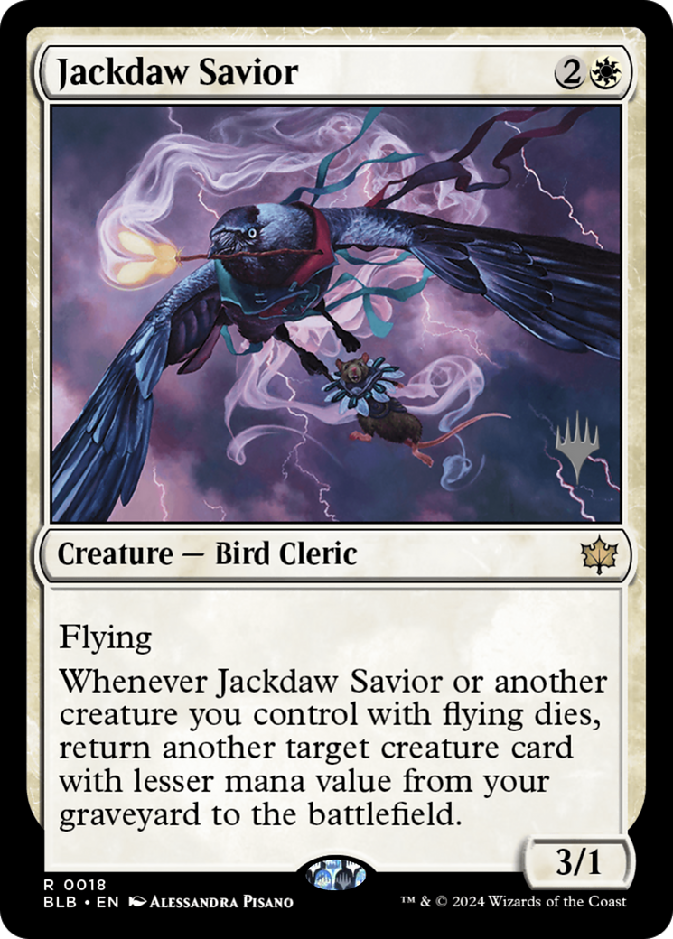 Jackdaw Savior (PBLB-18P) - Bloomburrow Promos - Premium MTG Single from Wizards of the Coast - Just $0.38! Shop now at Game Crave Tournament Store