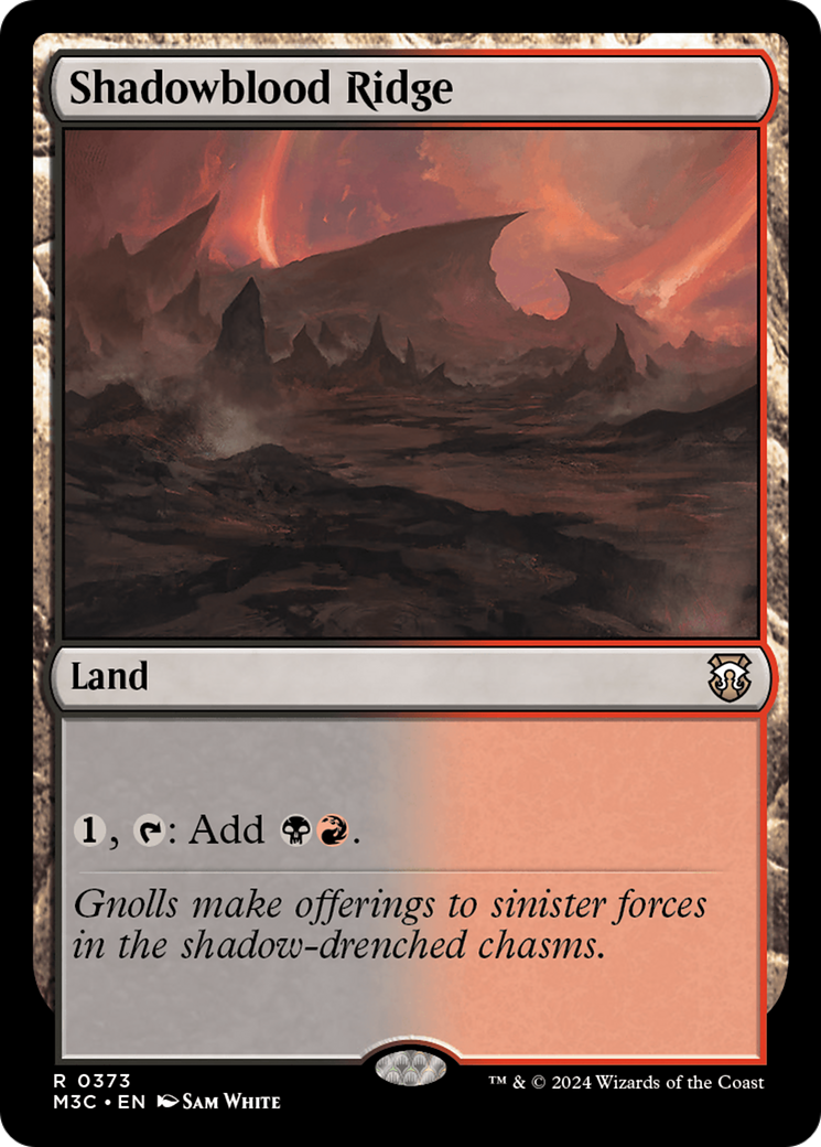 Shadowblood Ridge (M3C-373) - Modern Horizons 3 Commander - Premium MTG Single from Wizards of the Coast - Just $0.25! Shop now at Game Crave Tournament Store