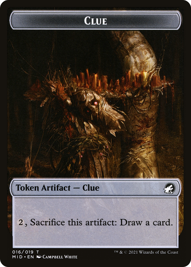 Clue (TMID-016) - Innistrad: Midnight Hunt Tokens Foil - Premium MTG Single from Wizards of the Coast - Just $0! Shop now at Game Crave Tournament Store