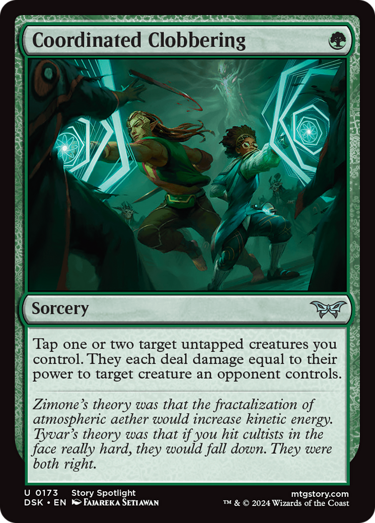 Coordinated Clobbering (DSK-173) - Duskmourn: House of Horror Foil - Premium MTG Single from Wizards of the Coast - Just $0.25! Shop now at Game Crave Tournament Store