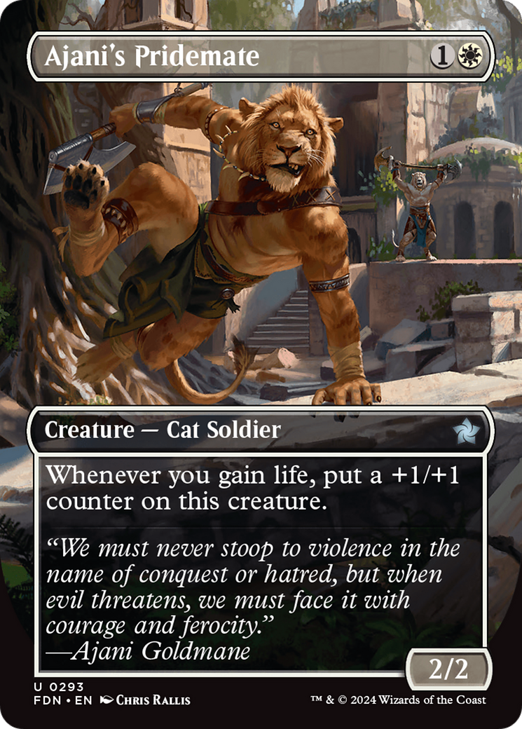 Ajani's Pridemate (FDN-293) - Foundations (Borderless) - Premium MTG Single from Wizards of the Coast - Just $0.25! Shop now at Game Crave Tournament Store