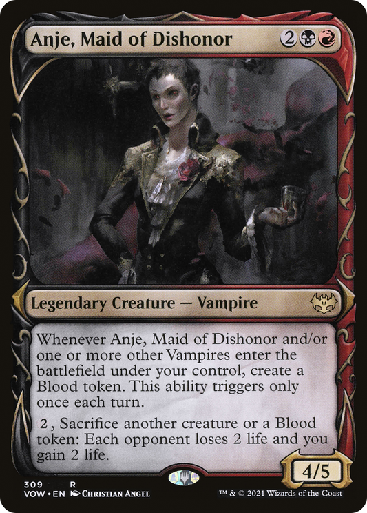 Anje, Maid of Dishonor (VOW-309) - Innistrad: Crimson Vow: (Showcase) - Premium MTG Single from Wizards of the Coast - Just $0.08! Shop now at Game Crave Tournament Store
