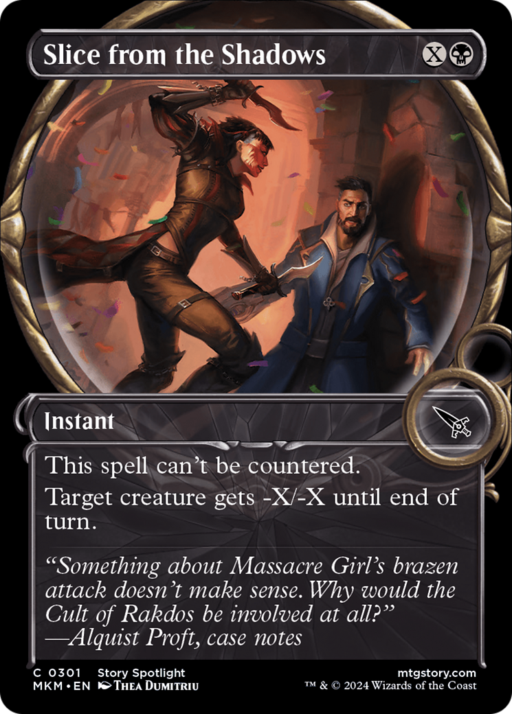 Slice from the Shadows (MKM-301) - Murders at Karlov Manor: (Showcase) - Premium MTG Single from Wizards of the Coast - Just $0.25! Shop now at Game Crave Tournament Store