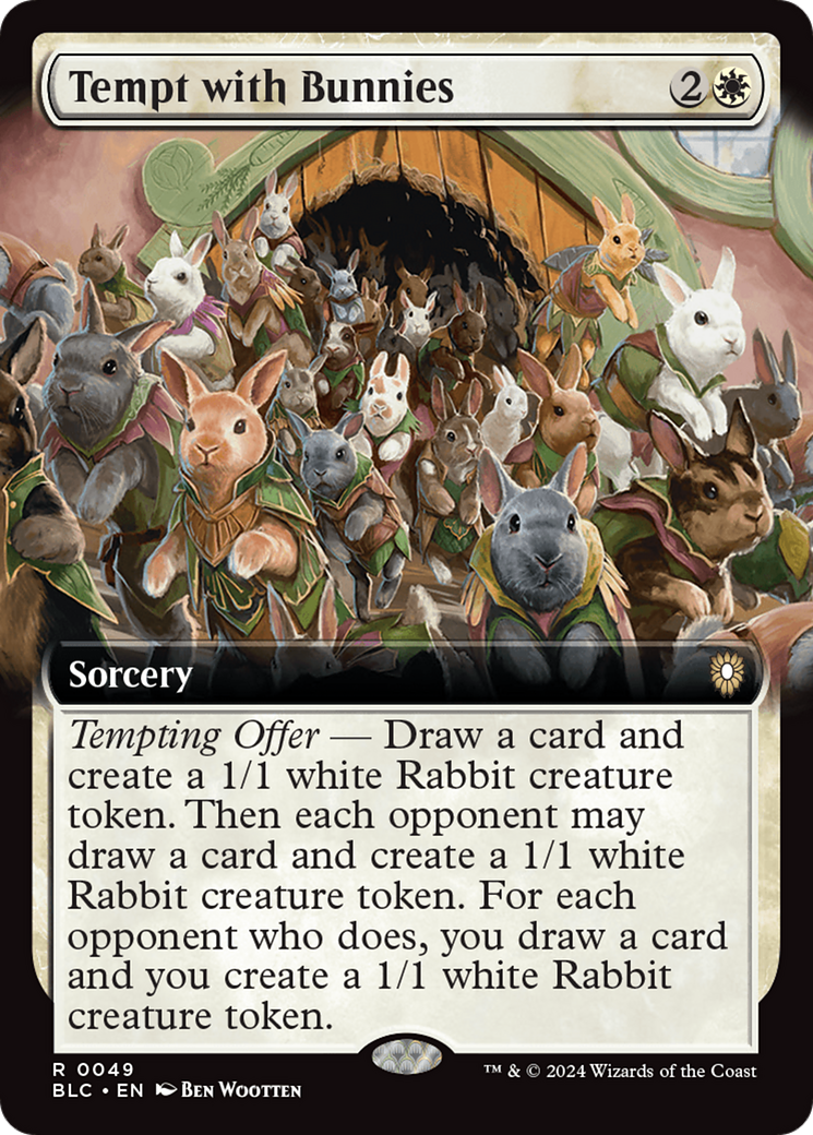 Tempt with Bunnies (BLC-049) - Bloomburrow Commander: (Extended Art) - Premium MTG Single from Wizards of the Coast - Just $2.31! Shop now at Game Crave Tournament Store
